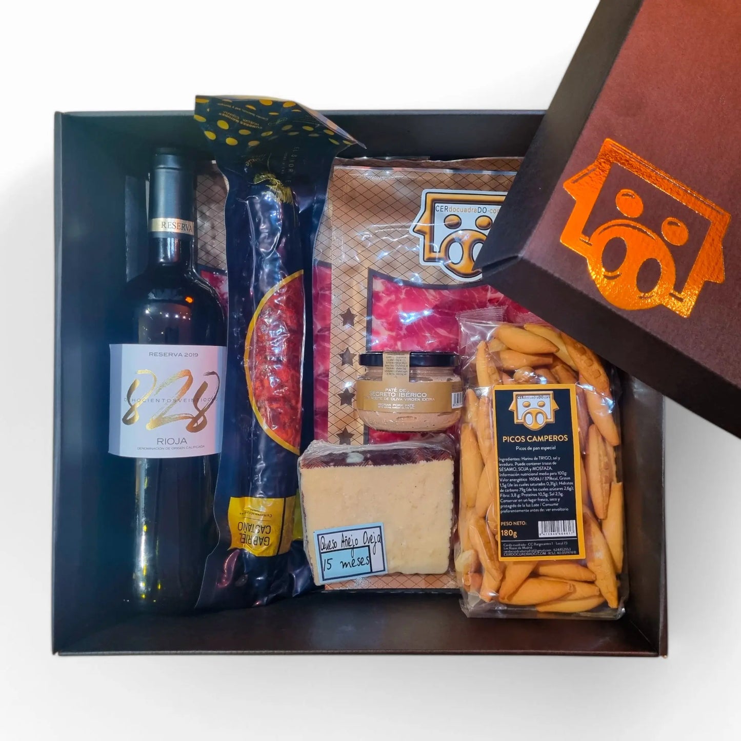 Cesta Regalo Gourmet Dehesa Ibérica CERdo cuadraDO
