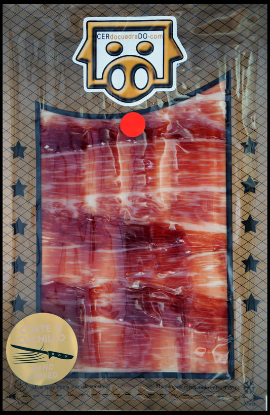 Sobre Jamón 75% Ibérico Bellota Cortado a Cuchillo - Guijuelo (Salamanca) CERdo cuadraDO