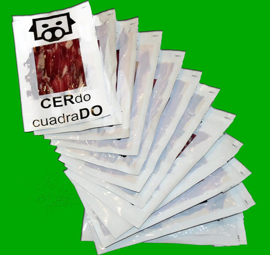Pack Ahorro Sobres Jamón 50% Ibérico Cebo Cortado a Cuchillo - Guijuelo (Salamanca) CERdo cuadraDO