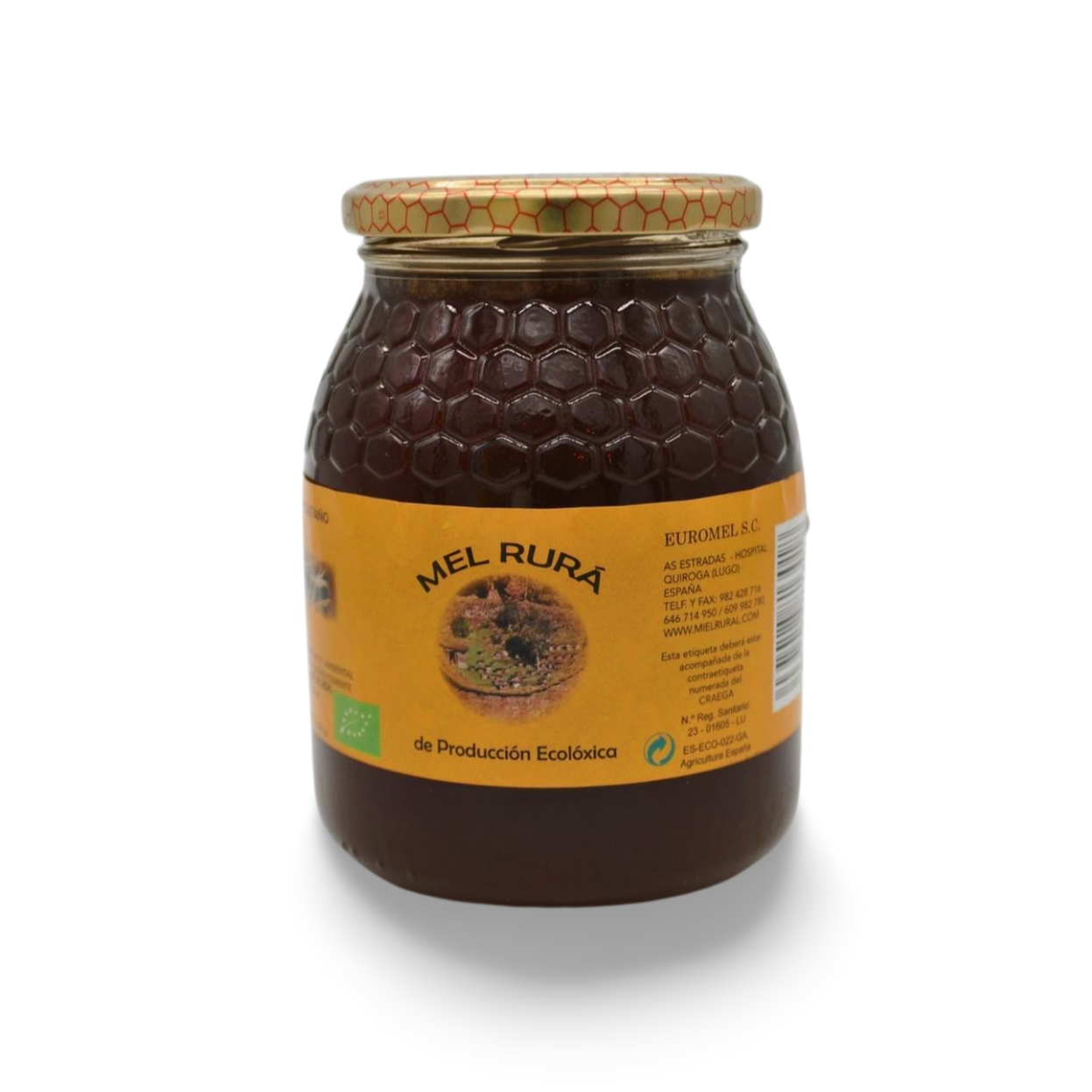 Miel de Abeja Ecológica de Castaño Gallega - 500gr Mel Rurá